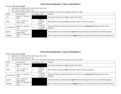 Anne Frank Vocabulary 5 - Paulding County Schools