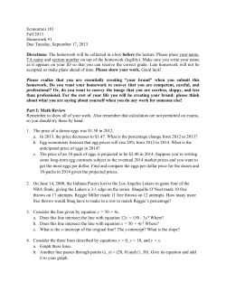 Economics 101 Fall 2013 Homework #1 Due Tuesday, September