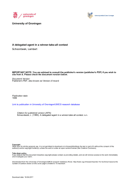 A delegated agent in a winner-take-all contest Schoonbeek