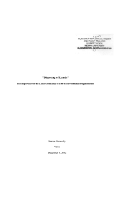 "Disposing of Lands"