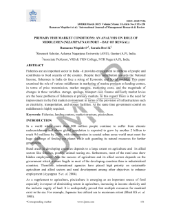 PRIMARY FISH MARKET CONDITIONS: AN ANALYSIS ON