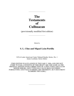 The Testaments of Culhuacan - UCSB Department of History