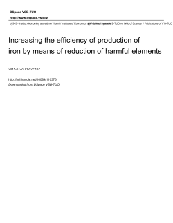 INCREASING THE EFFICIENCY OF PRODUCTION OF IRON BY