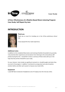 inTime: Effectiveness of a Rhythm-‐Based Music Listening Program