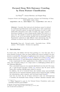 Focused Deep Web Entrance Crawling by Form Feature Classification