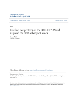 Brazilian Perspectives on the 2014 FIFA World Cup and the 2016