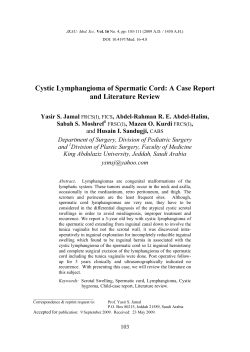 Cystic Lymphangioma of Spermatic Cord: A Case Report and