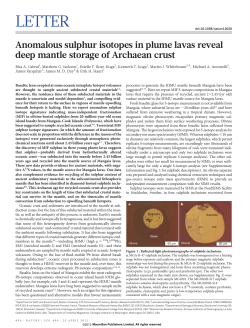 Anomalous sulphur isotopes in plume lavas reveal deep mantle