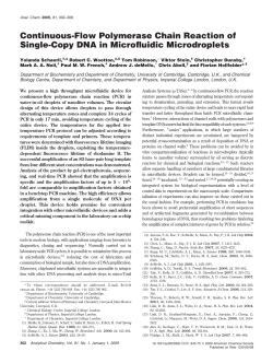 Continuous-Flow Polymerase Chain Reaction of Single