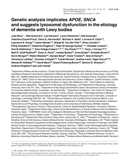 Genetic analysis implicates APOE, SNCA and suggests lysosomal