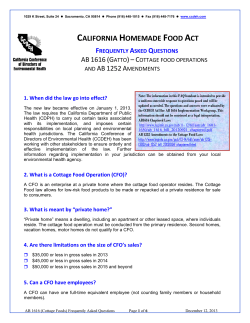 california homemade food act frequently asked questions