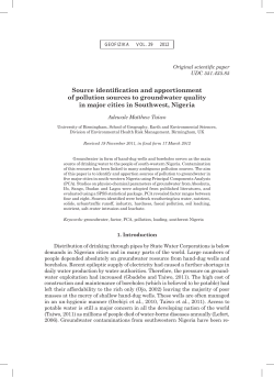 Source identification and apportionment of pollution sources to