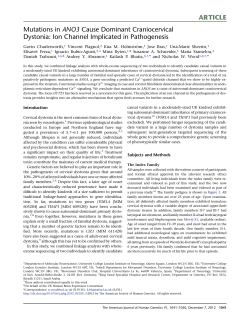 Mutations in ANO3 Cause Dominant Craniocervical