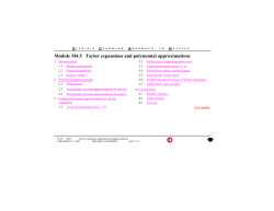 Module M4.5 Taylor expansions and polynomial approximations