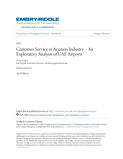 Customer Service in Aviation Industry &ndash; An