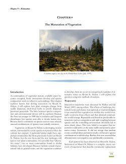 The Maturation of Vegetation