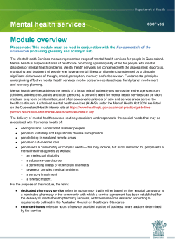 CSCF mental health services