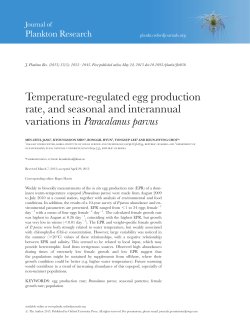 Temperature-regulated egg production rate, and seasonal and