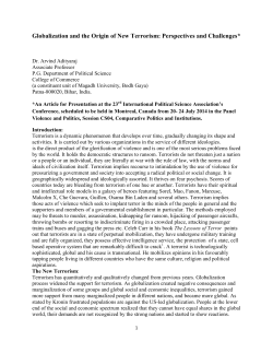 Globalization and the Origin of New Terrorism: Perspectives and