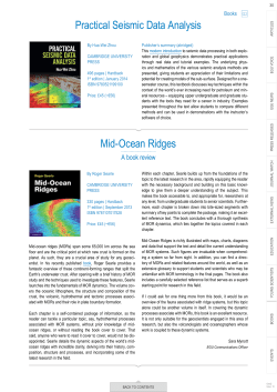 Mid-Ocean Ridges Practical Seismic Data Analysis