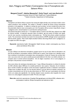 Islam, Polygyny and Modern Contraceptive Use in Francophone sub