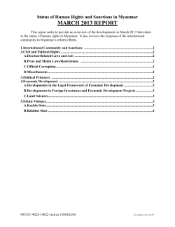 Myanmar Update March 2013 Report