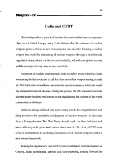 India and CTBT