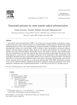 Functional polymers by atom transfer radical polymerization