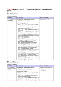 V24/3/16 Identified uses IP 41 Aluminium dihydrogen triphosphate