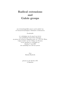 Radical extensions and Galois groups - Wiskunde