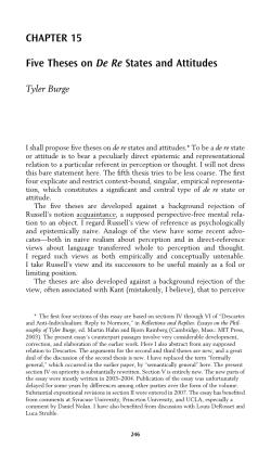 CHAPTER 15 Five Theses on De Re States and Attitudes