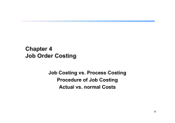 Chapter 4 Job Order Costing