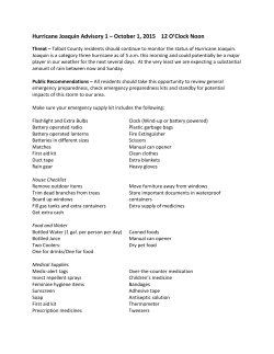 Hurricane Joaquin Advisory 1 &ndash; October 1, 2015 12 O`Clock Noon