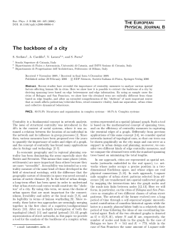 The backbone of a city - School of Mathematical Sciences