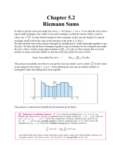 Chapter 5.2 Riemann Sums