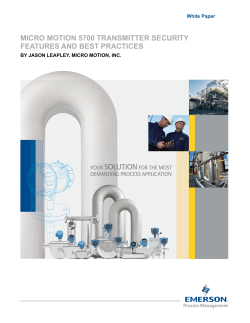 micro motion 5700 transmitter security features and best