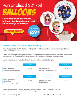 Personalised 22`` Foil Balloon Printing