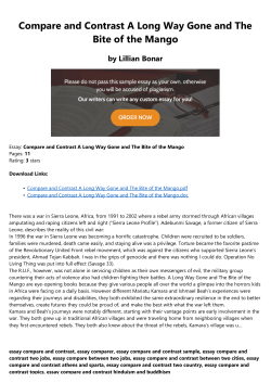 Compare and Contrast A Long Way Gone and