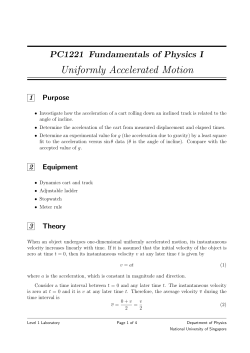 Uniformly Accelerated Motion