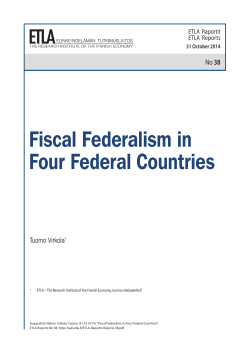 Fiscal Federalism in Four Federal Countries