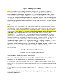 Engine Starting Procedures - Farmingdale State College