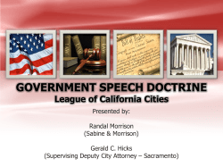 government speech doctrine - League of California Cities