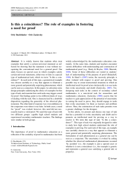 Is this a coincidence? The role of examples in