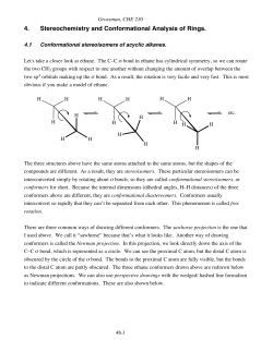 Stereochemistry and Conformational Analysis of Rings.