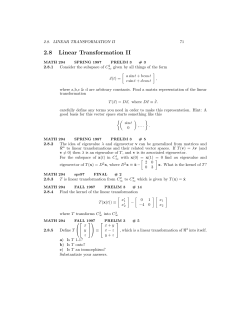 2.8 Linear Transformation II