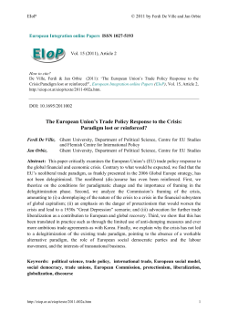 The European Union`s Trade Policy Response to the