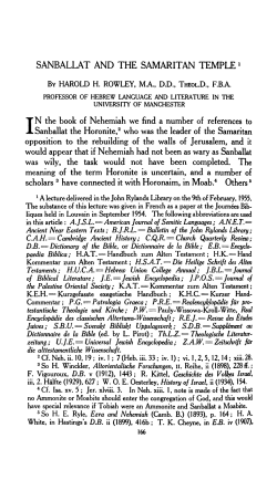 sanballat and the samaritan temple 1