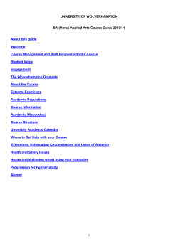 UNIVERSITY OF WOLVERHAMPTON BA (Hons) Applied Arts