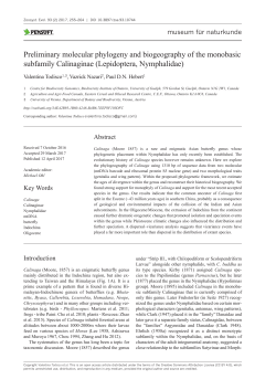 Preliminary molecular phylogeny and biogeography of the