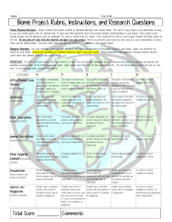 Biome Project Biome Project Rubric, Instructions, and Research